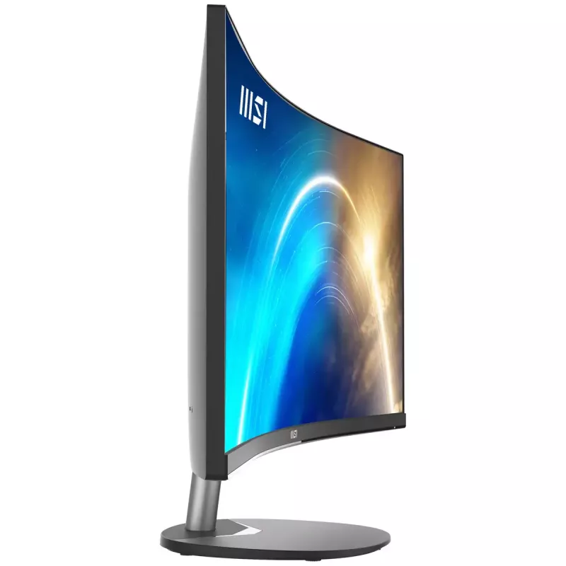 MSI Pro MP341CQ 34 collu izliekts monitors, 1500R, UWQHD (3440 x 1440), 21:9, 100Hz, VA, 4ms, HDMI, VGA, iebūvēti skaļruņi, pretatspīduma, pretmirgošanas, mazāk zilās gaismas, TÜV sertificēts, VESA, Kensington, melns