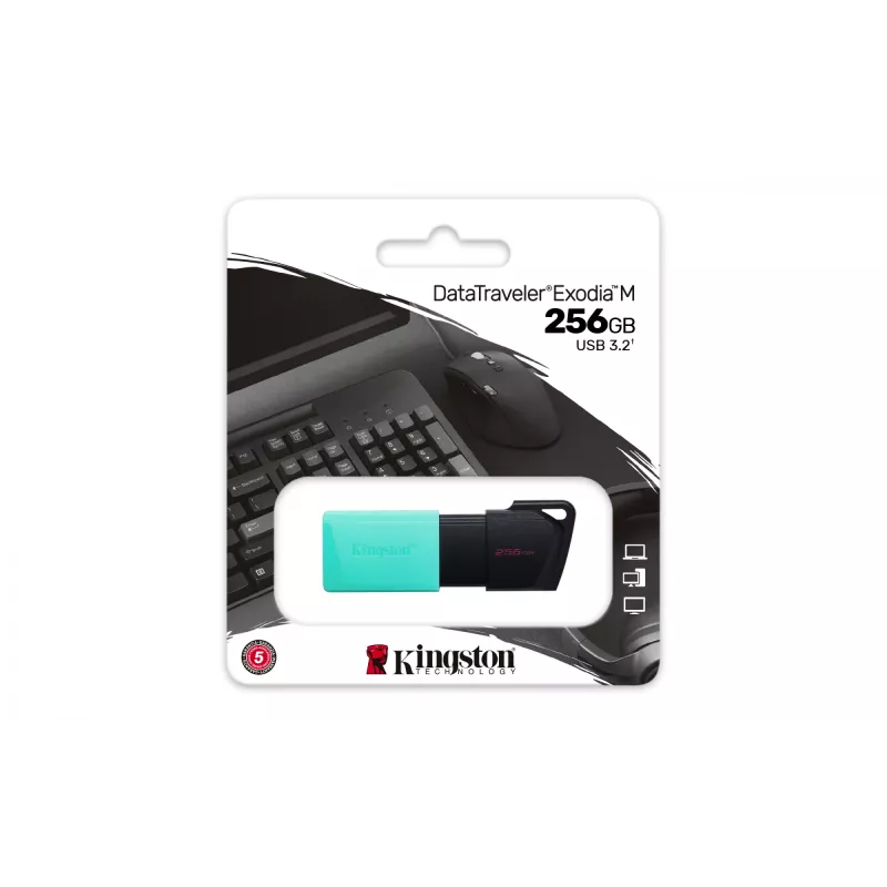 Kingston Technology DataTraveler 256GB USB3.2 Gen1 Exodia M (melna + zilganzaļa)