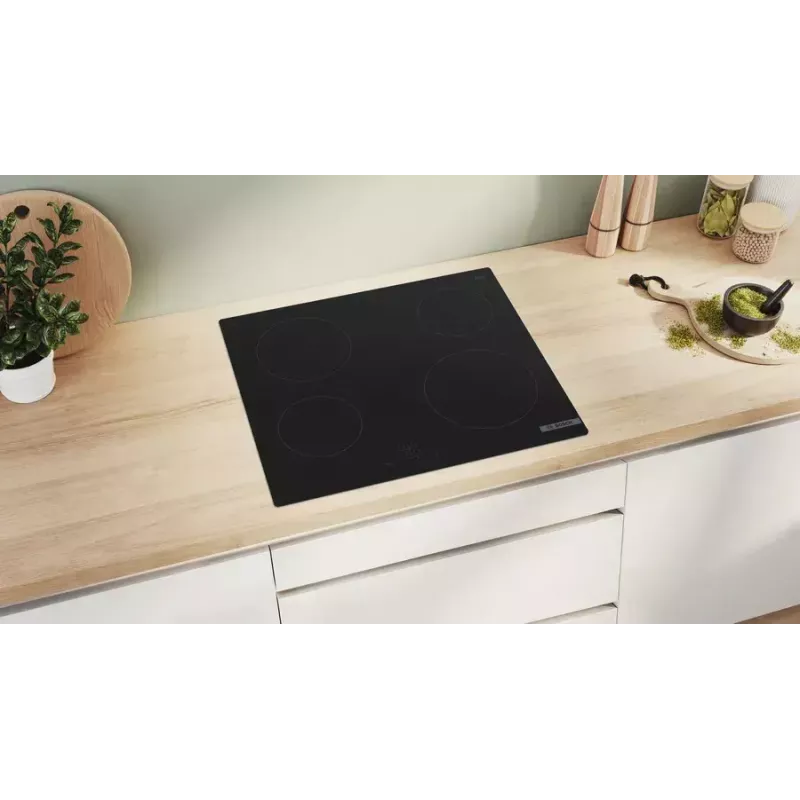 Bosch Serie 4 PKE611BA2E plīts Melna Iebūvējama 60 cm Keramiskā plīts 4 zona(s)