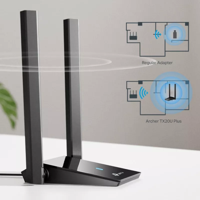 Bezvadu adapteris TP-Link AX1800 divām antenām 2,4GHz 5GHz Wi-Fi 6