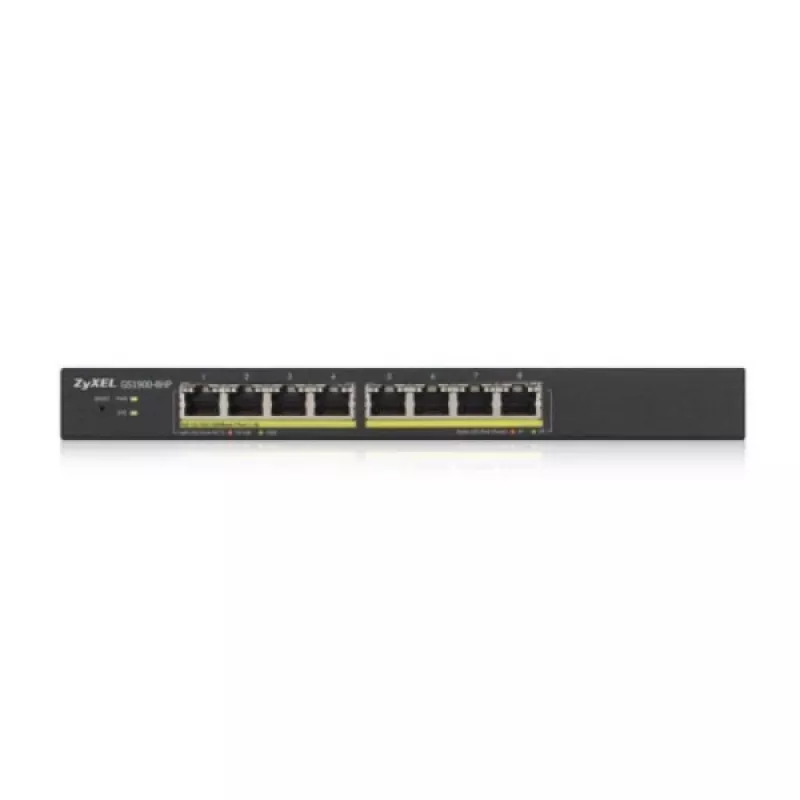 Zyxel GS1900-8HP v3 PoE pārvaldīts L2 Gigabit Ethernet (10/100/1000) Power over Ethernet (PoE) Melns