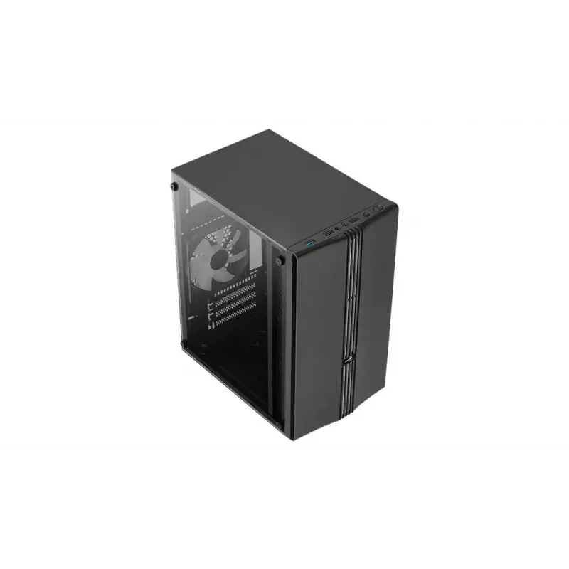 Aerocool Evo Mini RGB Micro ATX Mini Tower korpuss, melns, ar logu