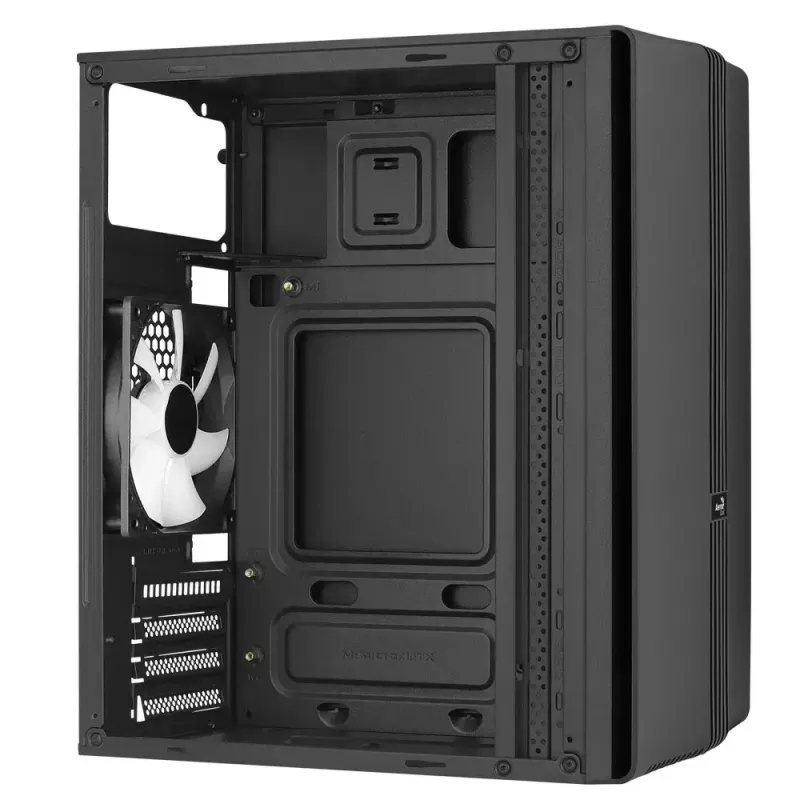 Aerocool Evo Mini RGB Micro ATX Mini Tower korpuss, melns, ar logu