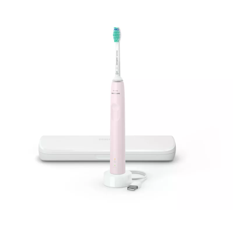 Philips 3100 sērija HX3673/11 Sonic elektriskā zobu birste ar futlāri – rozā