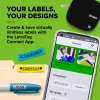 DYMO LetraTag 200B Bluetooth etiķešu printeris | Kompakts etiķešu printeris | Savienojas, izmantojot Bluetooth bezvadu tehnoloģiju, ar iOS un Android | Komplektā 1 balta papīra etiķešu lente | Melns