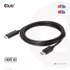 CLUB3D DisplayPort 1.4 uz HDMI 4K120Hz vai 8K60Hz HDR10 kabelis M/M 3m