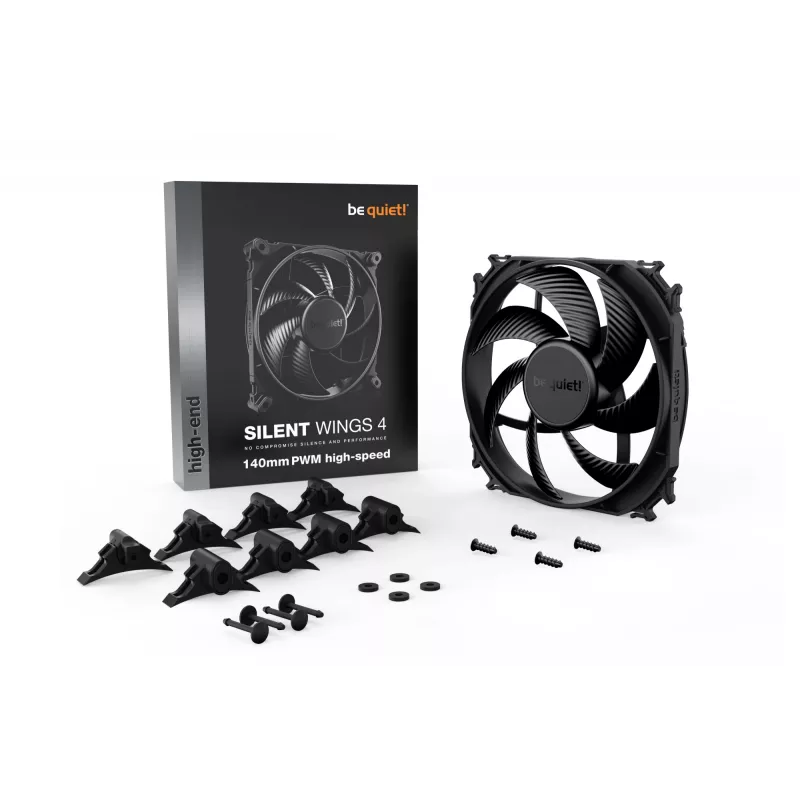 be quiet SILENT WINGS 4 | 140mm PWM augstas veiktspējas datora korpusa ventilators 14 cm Melns 1 gab.