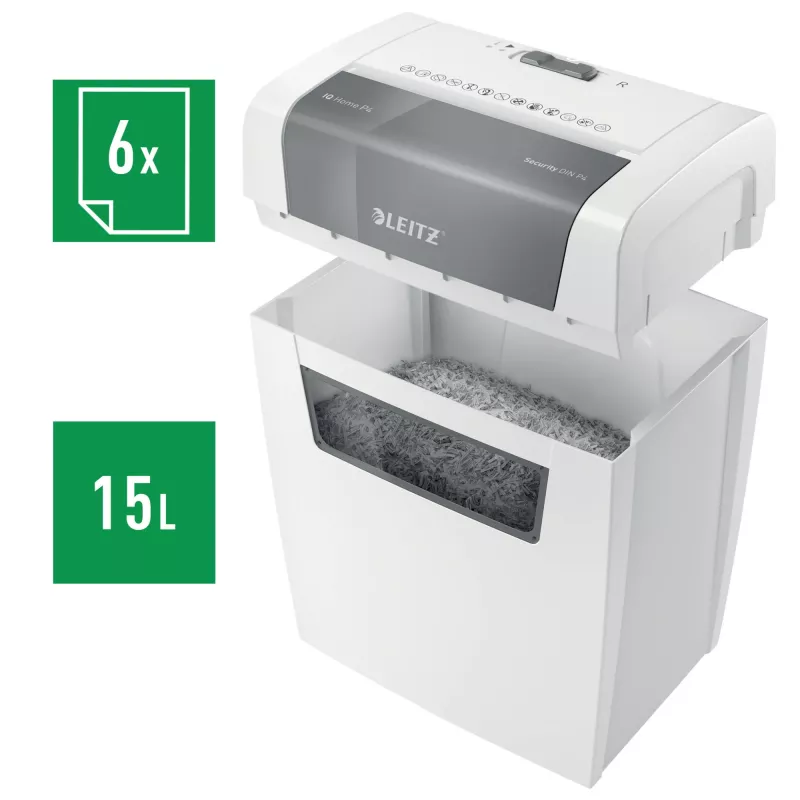 Leitz 80340000 papīra smalcinātājs, daļiņu griešana, 70 dB, 22 cm, balts