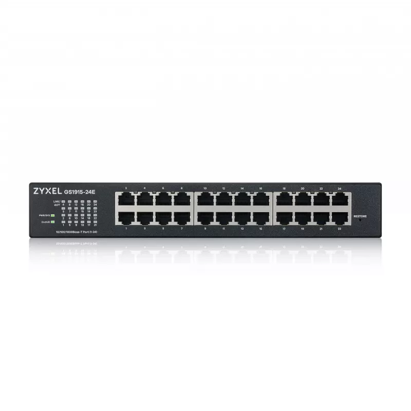 Pārvaldāms slēdzis Zyxel GS1915-24E L2 Gigabit Ethernet 24 porti 1U Melns