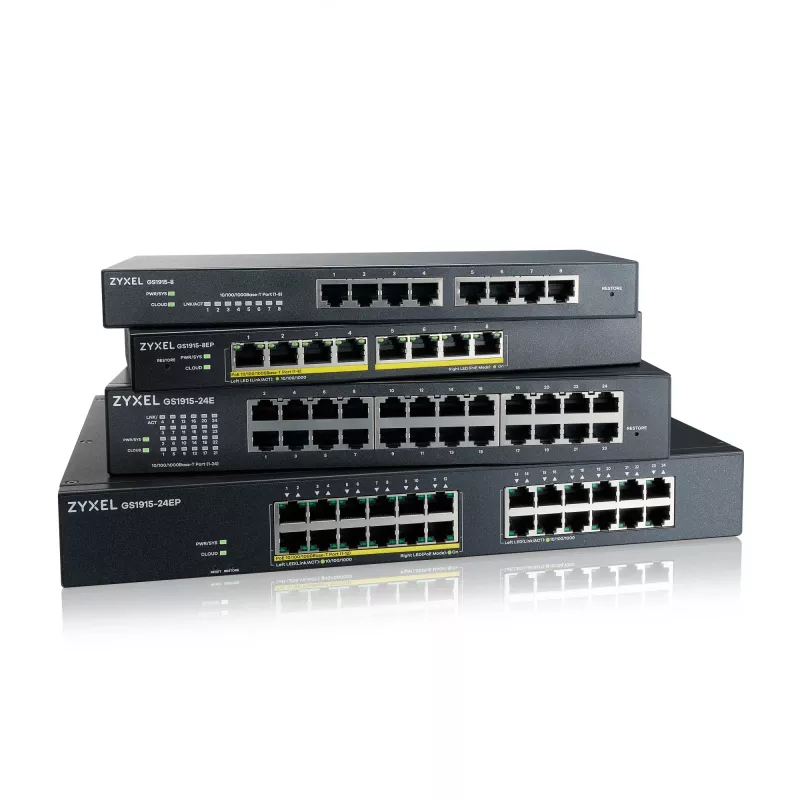 Pārvaldāms slēdzis Zyxel GS1915-24E L2 Gigabit Ethernet 24 porti 1U Melns