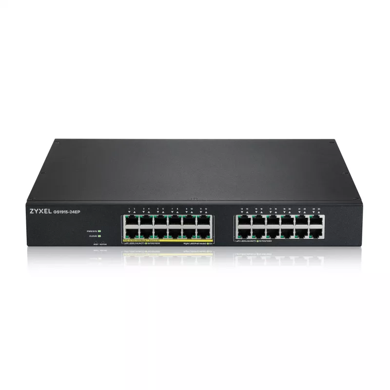 Zyxel GS1915-24EP pārvaldāms L2 Gigabit Ethernet (10/100/1000) Power over Ethernet (PoE) 1U melns