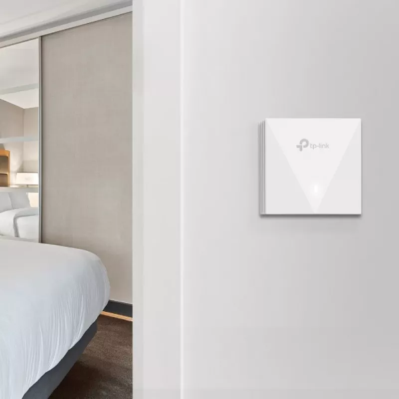 TP-Link Omada AX3000 sienas plāksnes WiFi 6 piekļuves punkts, 2,4 GHz, 5 GHz, 3000 Mbit/s, SNMP, SSH, WPA-Enterprise, WPA2-Enterprise, 10,100,1000 Mbit/s
