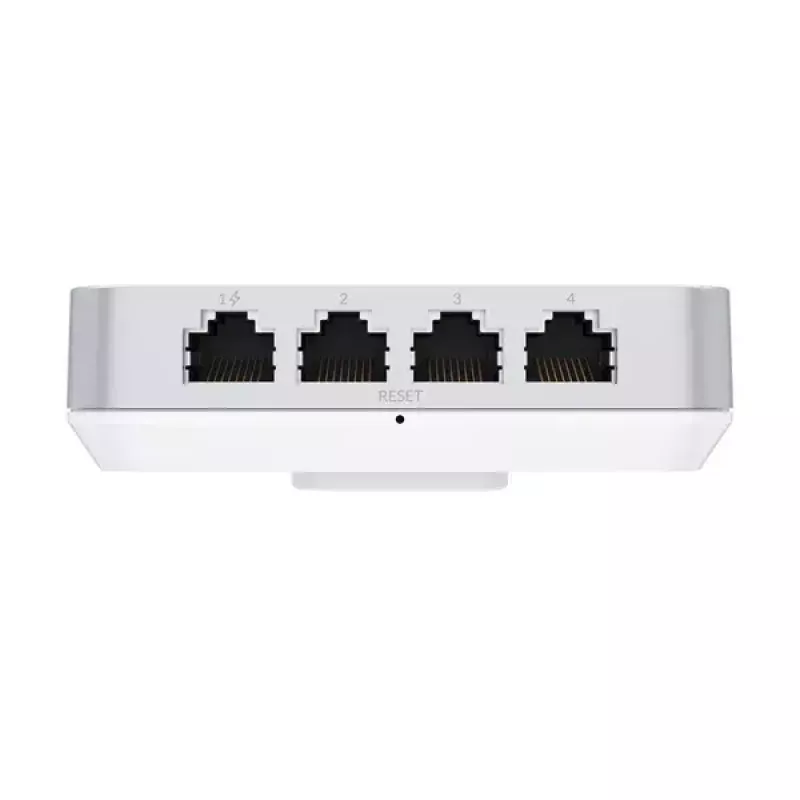 Access Point UBIQUITI Unifi 6 In-Wall U6-IW — dual-band 2.4/5 GHz, 4800 Mbit/s, 5x RJ-45, PoE, balta