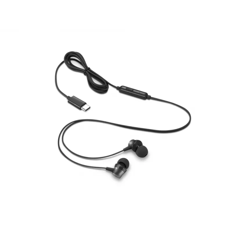 Lenovo 4XD1J77351 austiņas / austiņu un mikrofona komplekts Vadu Ieklausāmās Birojam / zvanu centram USB Type-C Melns