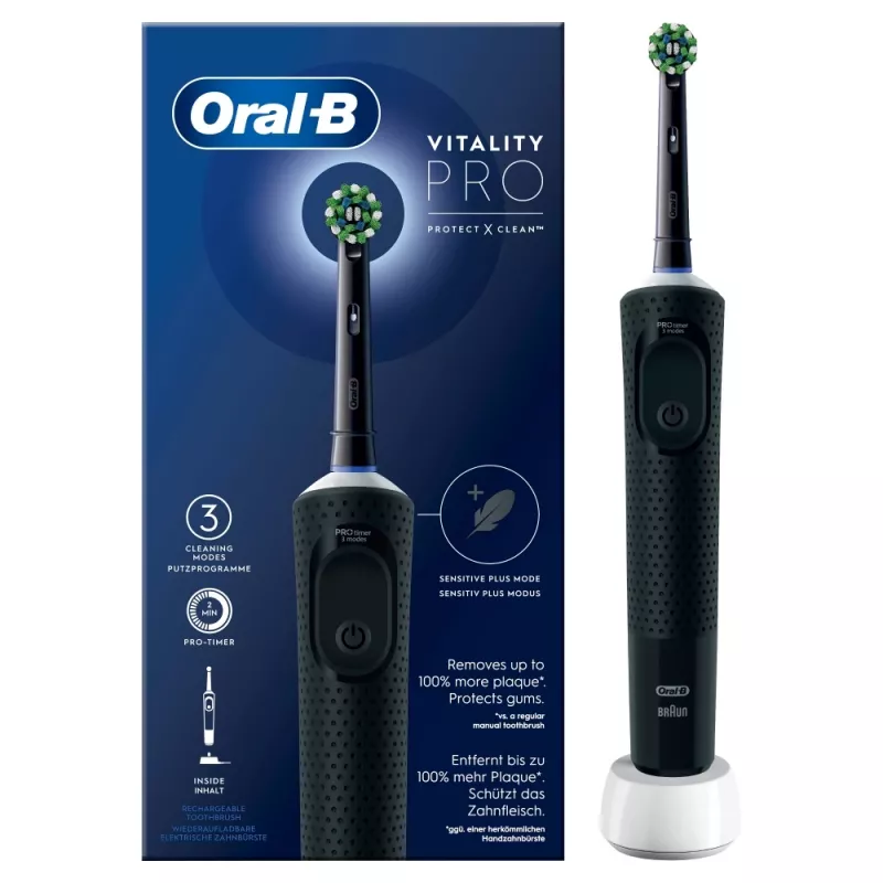 Oral-B Vitality Pro Pieaugušajiem rotējoša zobu birste Melna