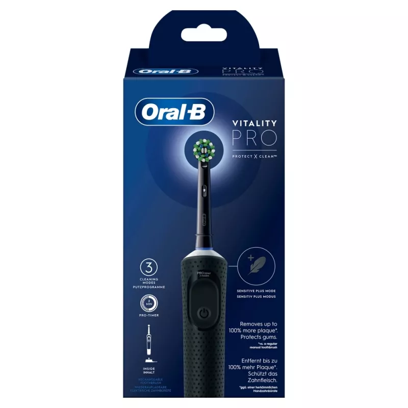 Oral-B Vitality Pro Pieaugušajiem rotējoša zobu birste Melna