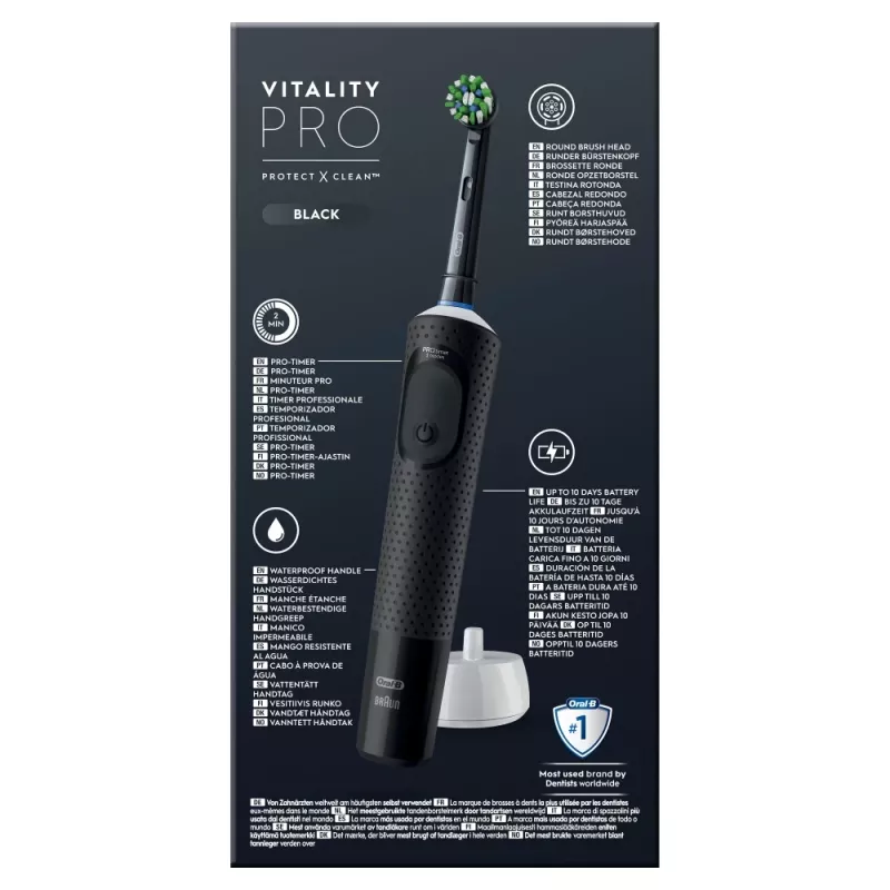 Oral-B Vitality Pro Pieaugušajiem rotējoša zobu birste Melna