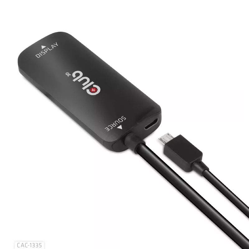 CLUB3D HDMI + Micro USB to DisplayPort™ 4K120Hz vai 8K30Hz M/F aktīvais adapteris