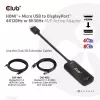 CLUB3D HDMI + Micro USB to DisplayPort™ 4K120Hz vai 8K30Hz M/F aktīvais adapteris