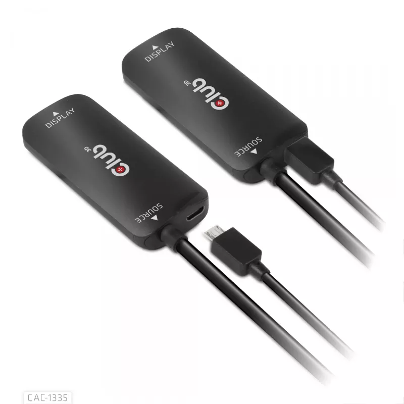 CLUB3D HDMI + Micro USB to DisplayPort™ 4K120Hz vai 8K30Hz M/F aktīvais adapteris