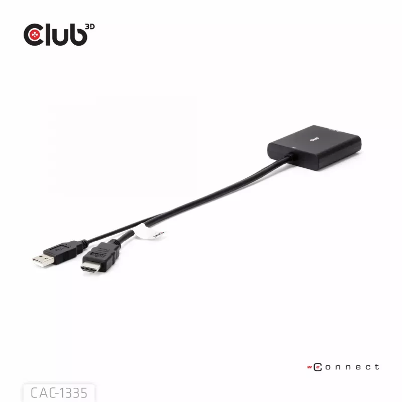 CLUB3D HDMI + Micro USB to DisplayPort™ 4K120Hz vai 8K30Hz M/F aktīvais adapteris