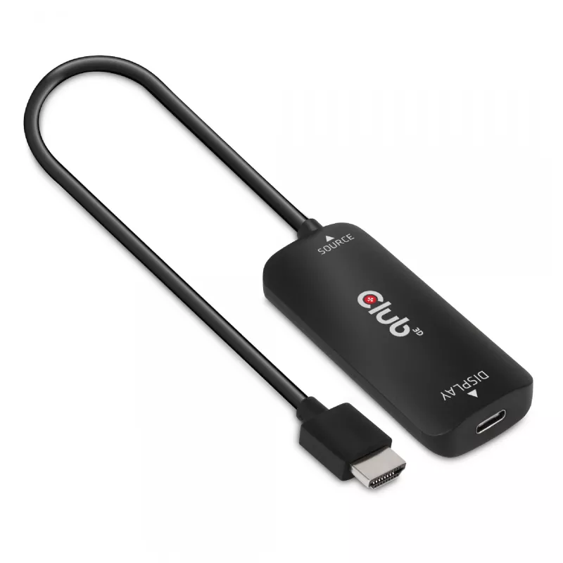 CLUB3D HDMI + Micro USB uz USB Type-C 4K120Hz vai 8K30Hz M/F aktīvais adapteris