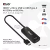 CLUB3D HDMI + Micro USB uz USB Type-C 4K120Hz vai 8K30Hz M/F aktīvais adapteris