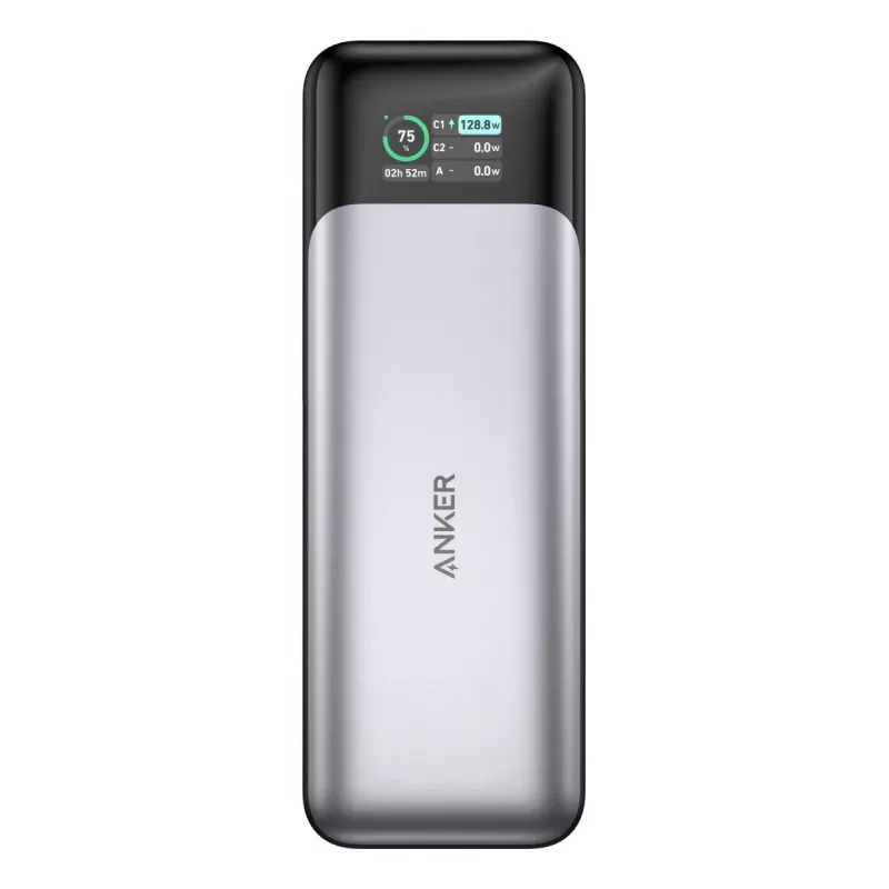 Pārnēsājams lādētājs Anker 737 (A1289011) — 24000 mAh, 140W, 2× USB-C + 1× USB-A, Sudraba/Melns