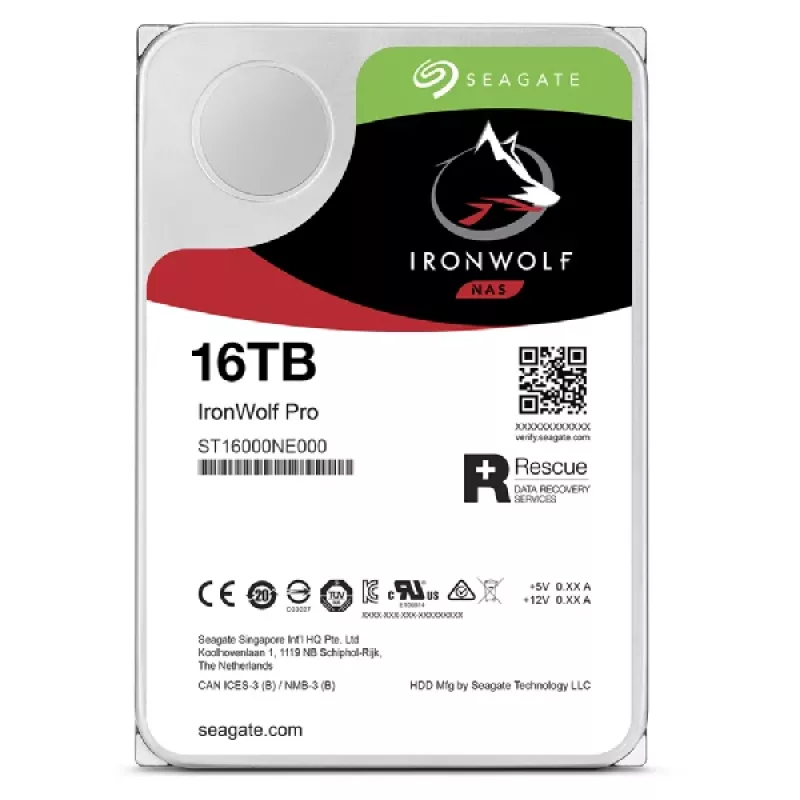 Seagate IronWolf Pro ST16000NT001 iekšējais cietais disks 16 TB 7200 RPM 256 MB 3,5 collu Serial ATA III
