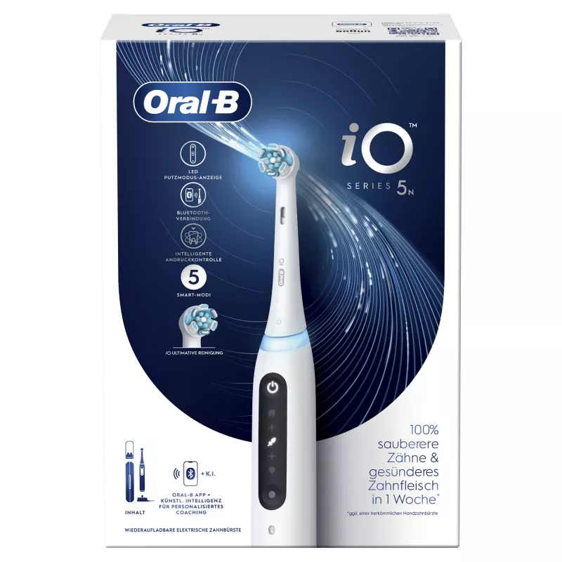 Oral-B iO Series 5 Pieaugušajiem rotējoši-oscilējoša zobu birste Balta