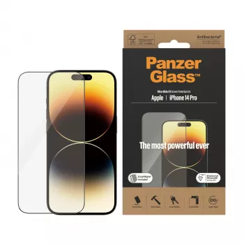 Ekrāna aizsargs PanzerGlass Apple iPhone 14 Pro Ultra-Wide Fit EasyAligner Izturīgs pret skrāpējumiem un triecieniem