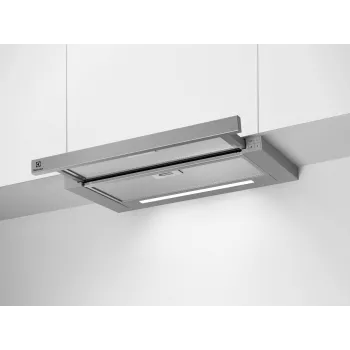 Iebūvējams tvaika nosūcējs Electrolux LFP616X, 598 mm platums, 600 m³/h, pelēks, tauku filtrs, 68 dB