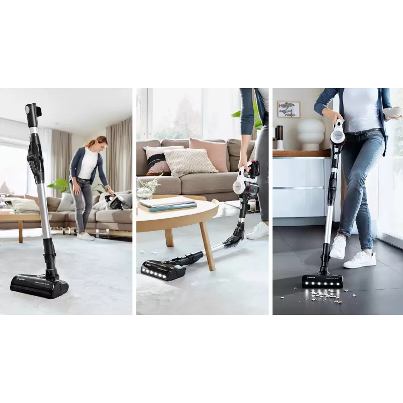 Bosch BCS711XXL bezvadu vertikālais putekļsūcējs/elektriskā slota Akumulators Sausā tīrīšana Bez maisiņa 0.3 L Balts 3 Ah