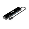 CLUB3D USB4™ Gen3x2 Type-C, 6-in-1 centrmezgls ar HDMI™ 8K60Hz vai 4K120Hz, 2xUSB Typee-A(10G), Ethernet RJ45(2.5G) un 2xUSB Type-C, 1x Data(10G) un 1xPD3.0 uzlāde 100 W