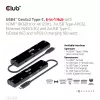 CLUB3D USB4™ Gen3x2 Type-C, 6-in-1 centrmezgls ar HDMI™ 8K60Hz vai 4K120Hz, 2xUSB Typee-A(10G), Ethernet RJ45(2.5G) un 2xUSB Type-C, 1x Data(10G) un 1xPD3.0 uzlāde 100 W