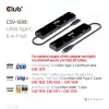 CLUB3D USB4™ Gen3x2 Type-C, 6-in-1 centrmezgls ar HDMI™ 8K60Hz vai 4K120Hz, 2xUSB Typee-A(10G), Ethernet RJ45(2.5G) un 2xUSB Type-C, 1x Data(10G) un 1xPD3.0 uzlāde 100 W