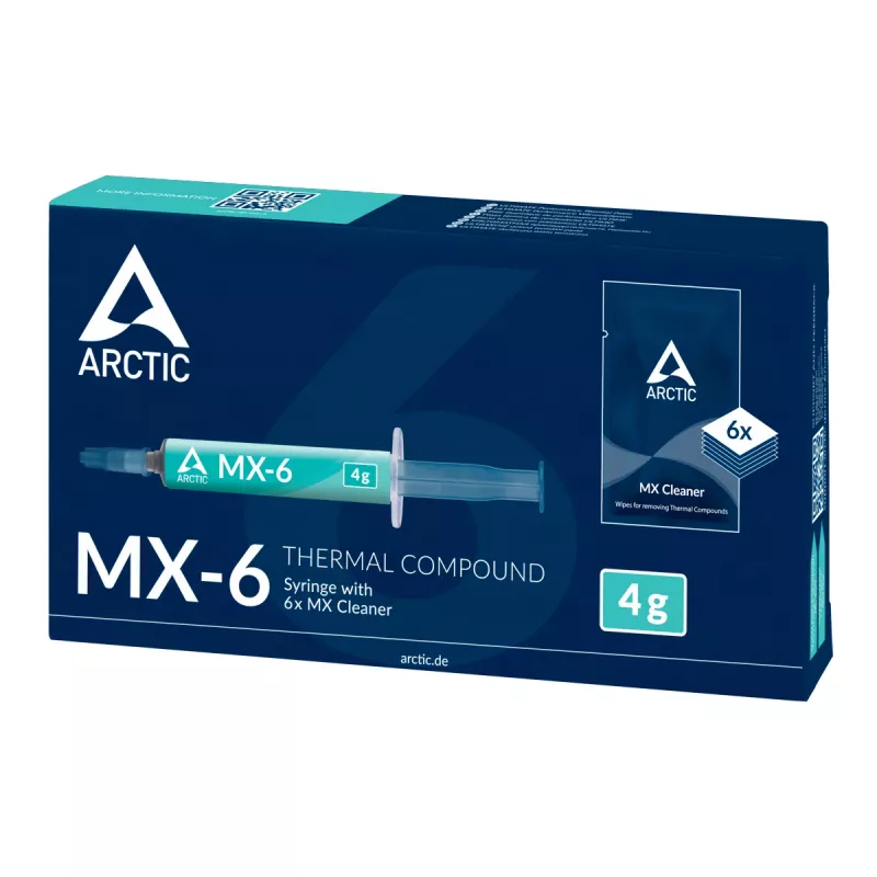 ARCTIC MX-6 ULTIMATE Performance Thermal Paste + MX Cleaner, Termopasta, Pelēks, 4 g, 1 gab., 66 mm, 120 mm