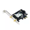 Iekšējā WLAN karte ASUS PCE-AXE5400 — PCIe, Wi‑Fi 6E trīsjoslu (2.4/5/6 GHz), 2402 Mbps, Bluetooth 5.2