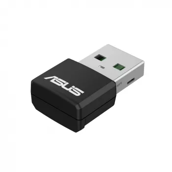 Tīkla adapteris ASUS USB-AX55 Nano AX1800 Wi‑Fi 6 divjoslu USB bezvadu adapteris, 1800 Mbps, melns