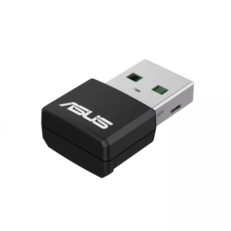 Tīkla adapteris ASUS USB-AX55 Nano AX1800 Wi‑Fi 6 divjoslu USB bezvadu adapteris, 1800 Mbps, melns