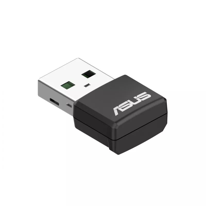 Tīkla adapteris ASUS USB-AX55 Nano AX1800 Wi‑Fi 6 divjoslu USB bezvadu adapteris, 1800 Mbps, melns