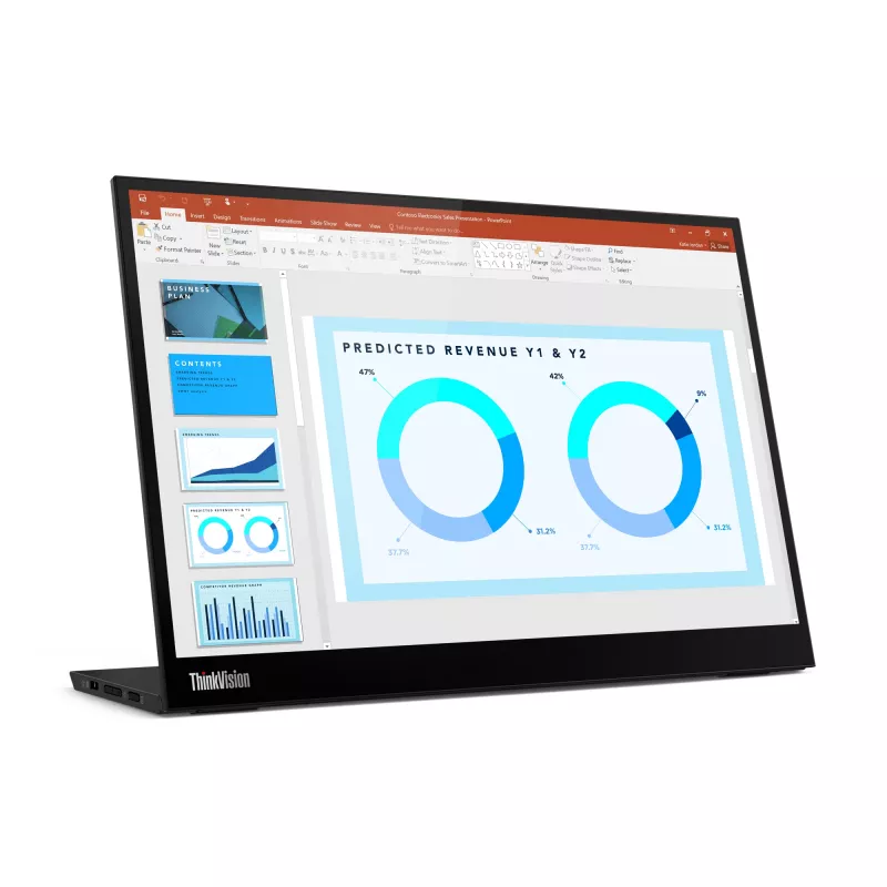 Lenovo ThinkVision M14d monitors, 35,6 cm (14 collas), 2240 x 1400 pikseļi, 2.2K, LED, 8 ms, Melns