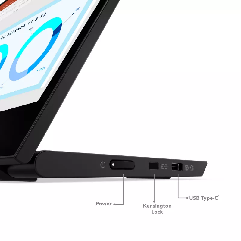 Lenovo ThinkVision M14d monitors, 35,6 cm (14 collas), 2240 x 1400 pikseļi, 2.2K, LED, 8 ms, Melns