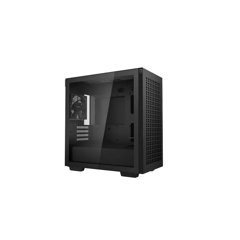 PC korpuss DeepCool CH370 Mini Tower — microATX/Mini‑ITX, rūdīts stikls, atbalsta līdz 32 cm GPU