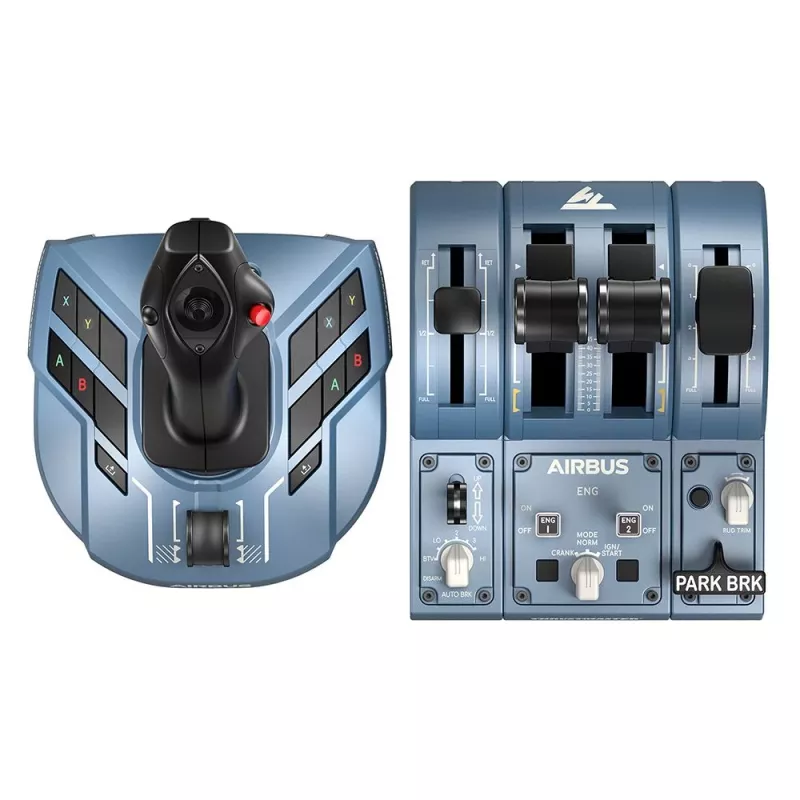 Thrustmaster TCA Captain Pack X Airbus Edition Melns, Pelēks USB Džoistiks + Dzinēja vadības svira Analogs PC, Xbox