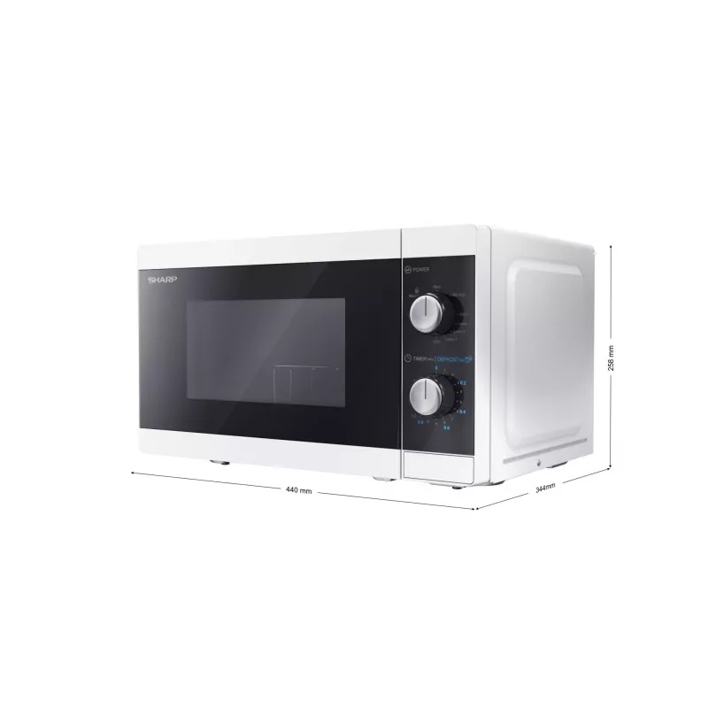 Sharp YC-MG01E-W mikroviļņu krāsns Melns, Balts Grill mikroviļņu krāsns Countertop 20 L 800 W