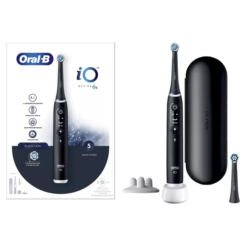 Oral-B iO 6 Pieaugušajiem vibrējoša zobu birste Melna