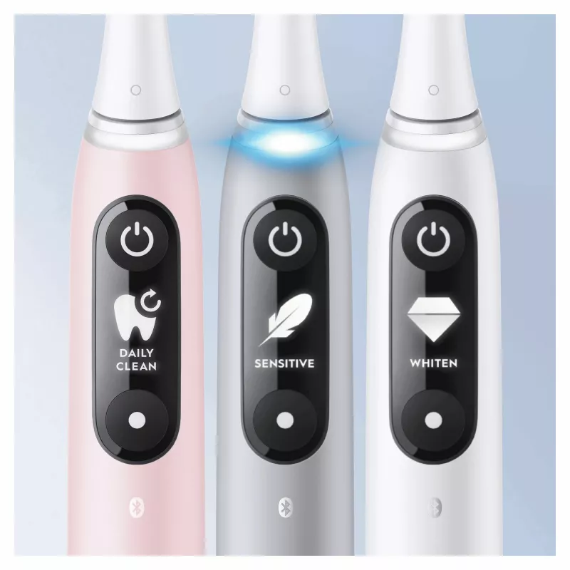 Oral-B iO 6S pieaugušo vibrējošā zobu birste Pelēka, Balta