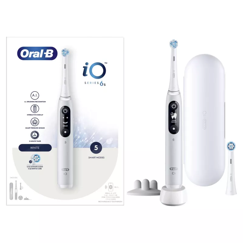Oral-B iO 6 pieaugušo vibrējošā zobu suka balta