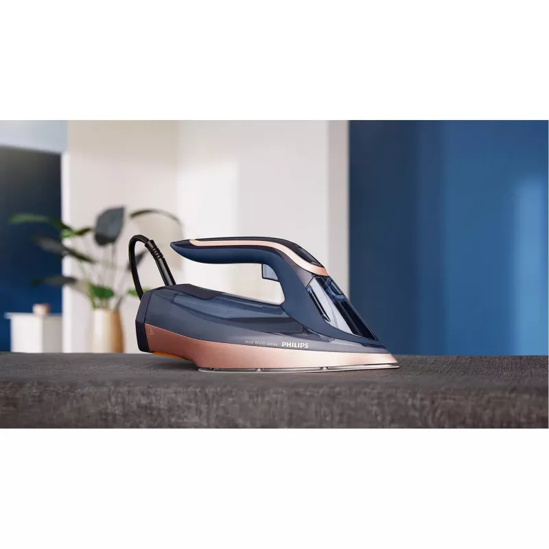 Tvaika gludeklis Philips Azur 8000 Series DST8050/20 — 3000 W, 0,35 L, SteamGlide Elite zole, 85 g/min nepārtraukta, 260 g/min pastiprināta